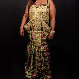 Elegant African Print Dress